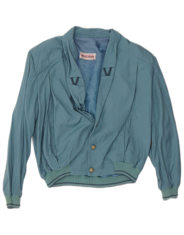 Vintage Womens Bomber Jacket UK 16 Large Blue