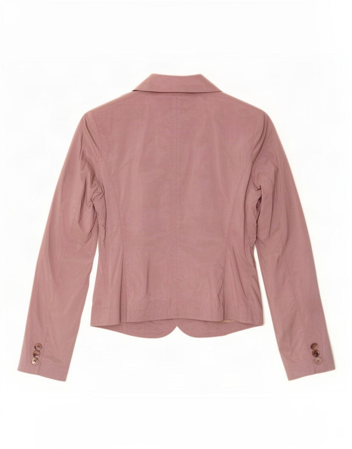 Jaqueta Blazer Feminina Vintage com 3 Botões UK 12 Poliéster Lilás Médio