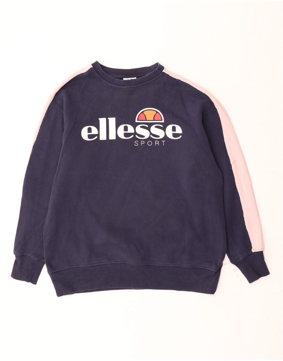 ELLESSE Womens Oversized Sweatshirt Jumper UK 12 Medium  Navy Blue