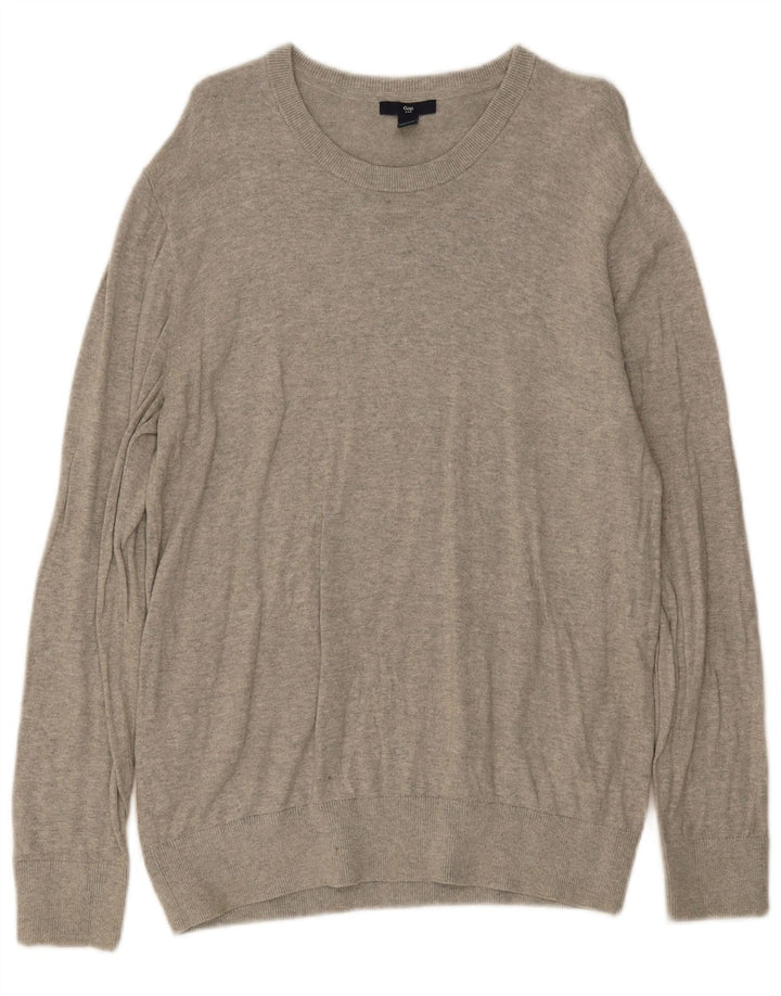 Gap Mens Boat Neck Jumper Sweater Medium Grey Flecked Cotton
