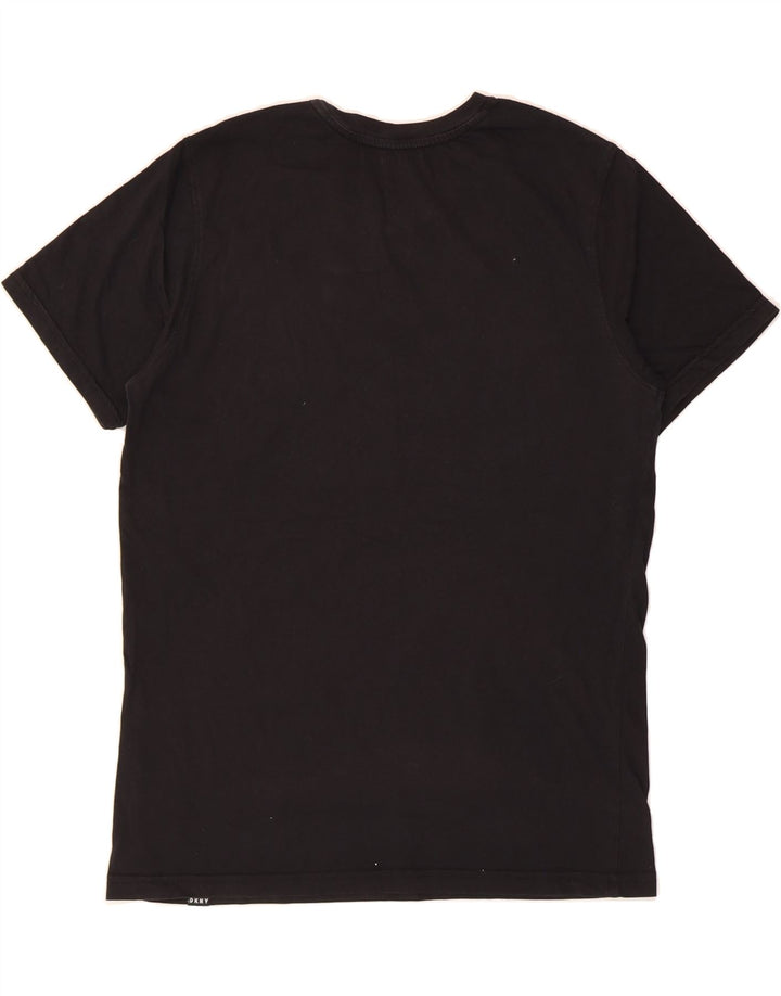 DKNY Mens Graphic T-Shirt Top Medium Black Cotton Vintage Dkny and Second-Hand Dkny from Messina Hembry 