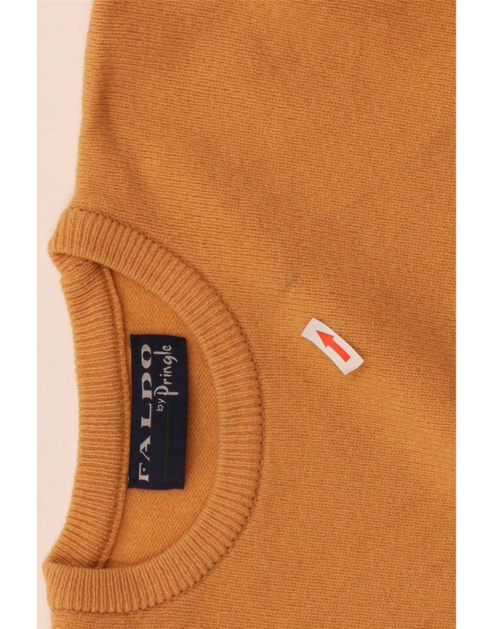 Pringle Mens Crew Neck Jumper Sweater XL Yellow Lambswool