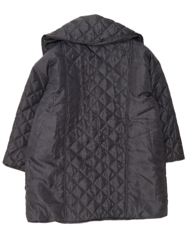 Roberta di Camerino Dame Oversized Quiltet Overfrakke UK 18 XL Sort