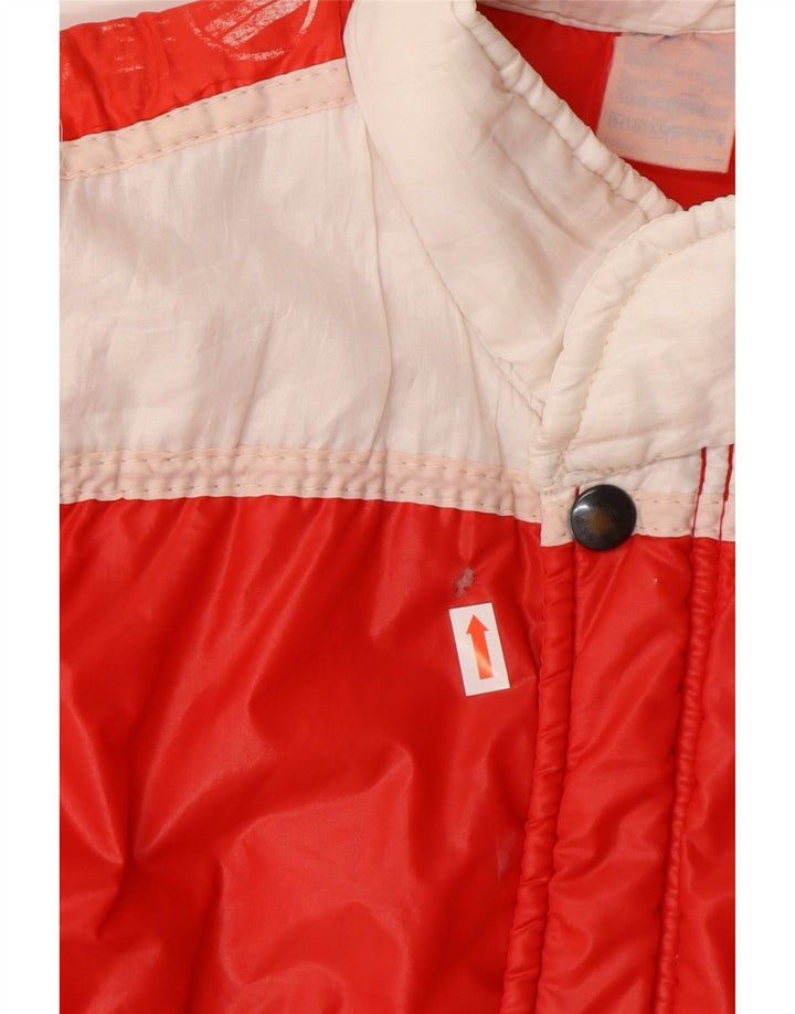 Vintage Mens Padded Gilet UK 36 Small Red Colourblock Polyamide