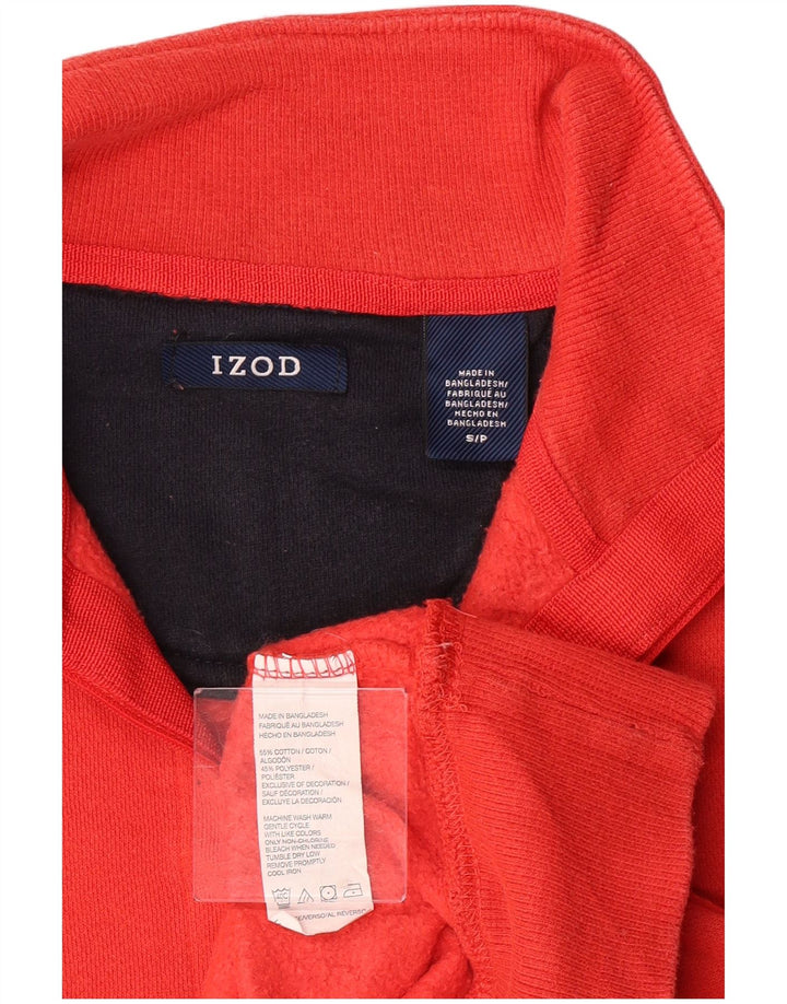Felpa da uomo con zip 1/4 Izod, piccola, in cotone rosso