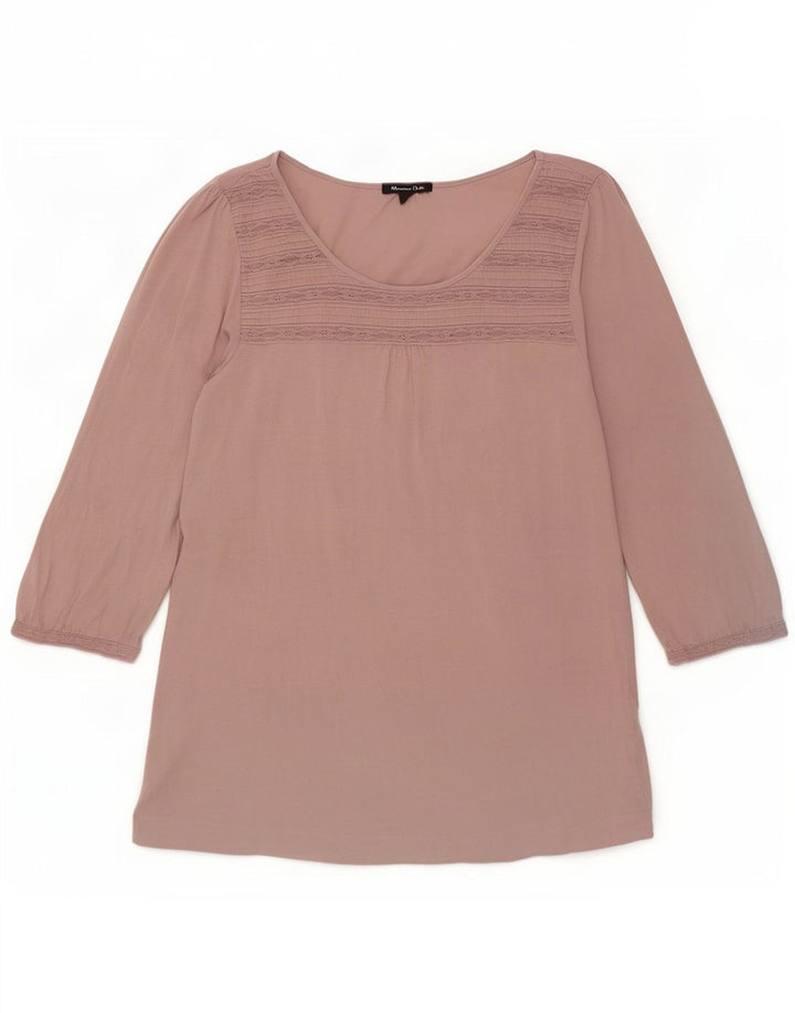 Massimo Dutti Haut à manches 3/4 pour femme Rose moyen UK 12