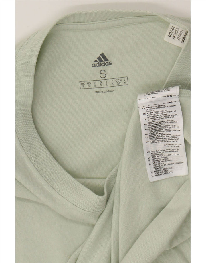 ADIDAS Mens Camiseta Top Pequeno Algodão Verde