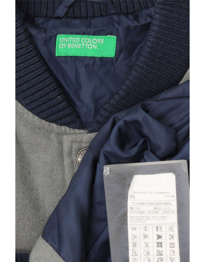 Benetton Boys Grafisk Varsity-jakke 13-14 år 3XL Grå Polyester