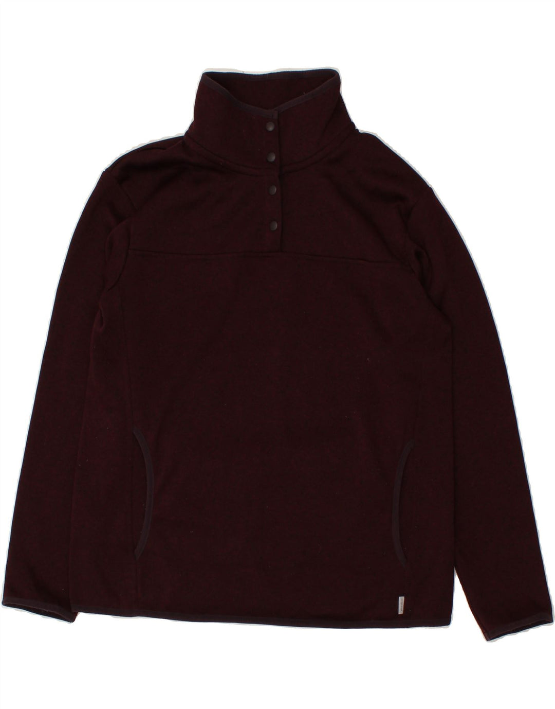 EDDIE BAUER Womens Button Neck Sweatshirt Jumper UK 16 Large Burgundy Vintage Eddie Bauer and Second-Hand Eddie Bauer from Messina Hembry 