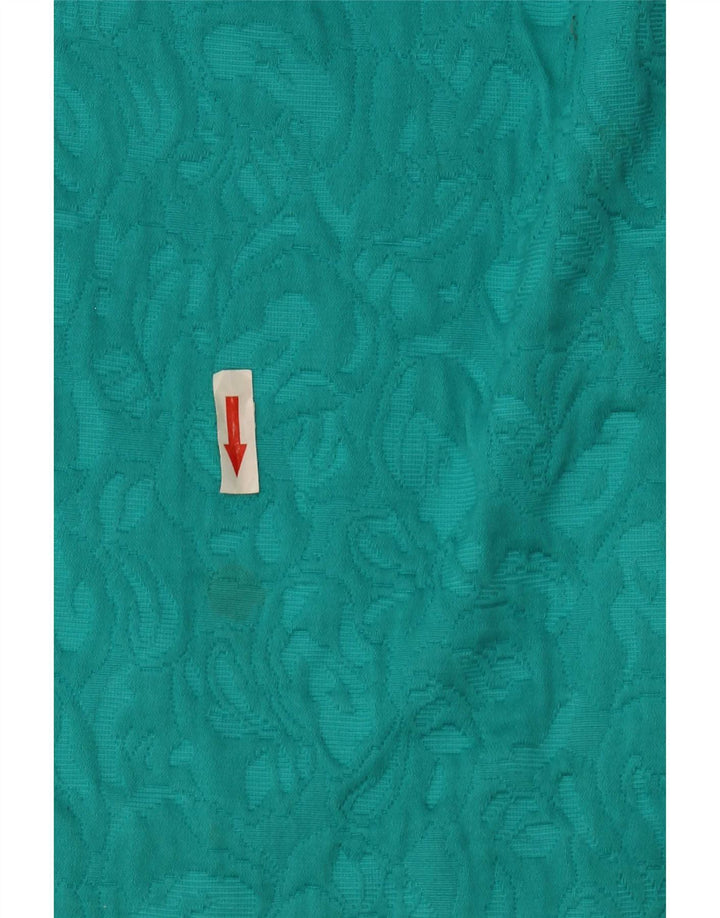Vintage Womens Abstract 4 Button 2 Piece Skirt Set UK 14 Medium  Turquoise