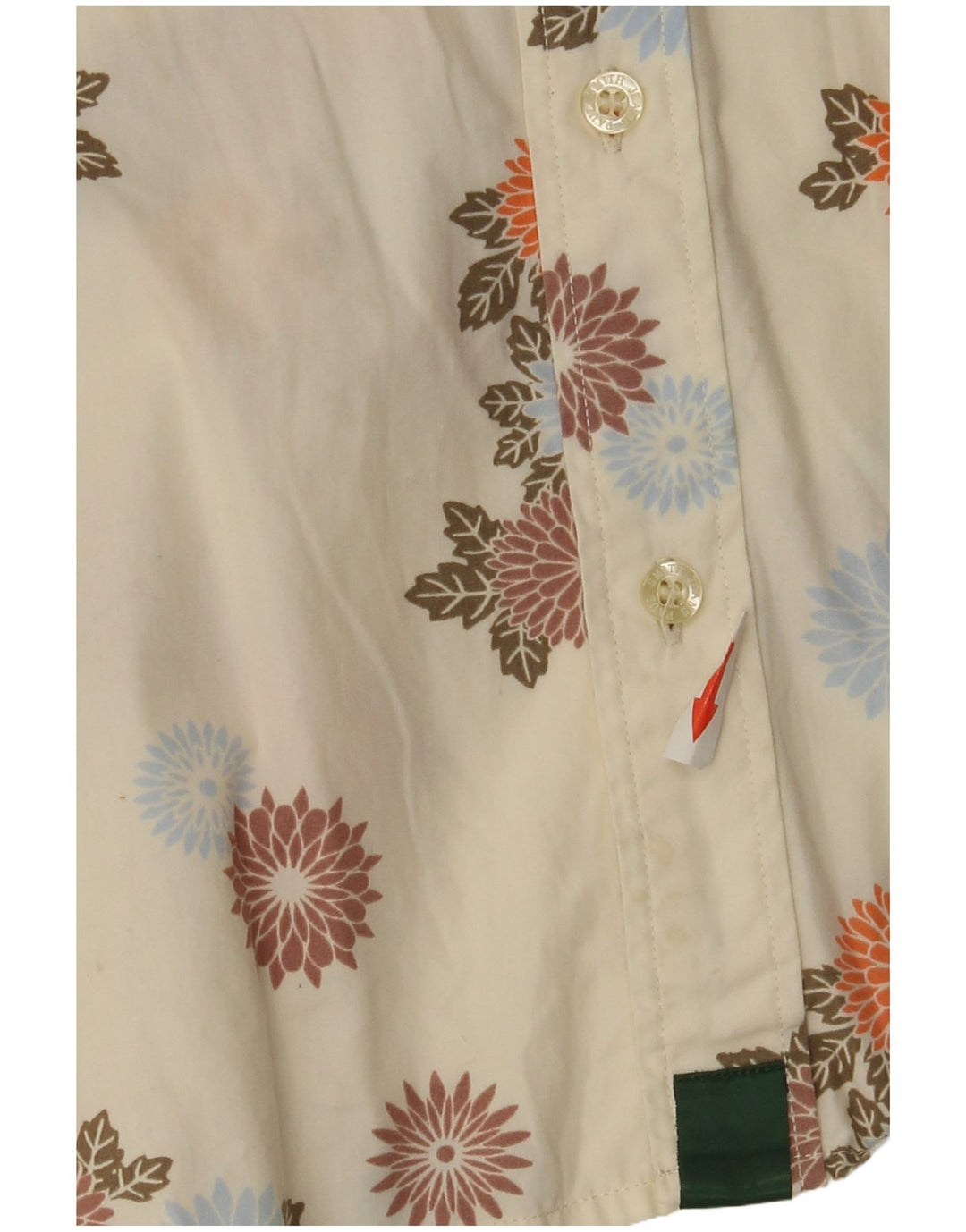Paul Smith Mens Shirt Large Off White Floral Cotton
