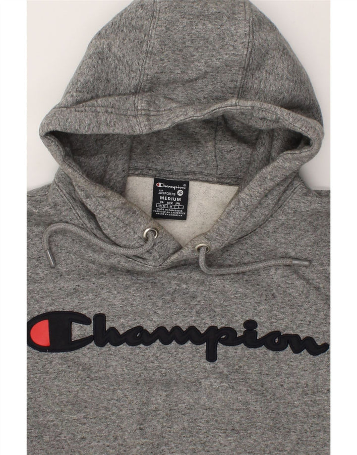 CHAMPION Mens Graphic Hoodie Jumper Medium Grey Flecked Cotton Vintage Champion and Second-Hand Champion from Messina Hembry 