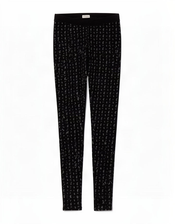 Jack Wills Kvinders abstrakt mønster Leggings UK 8 Small Black