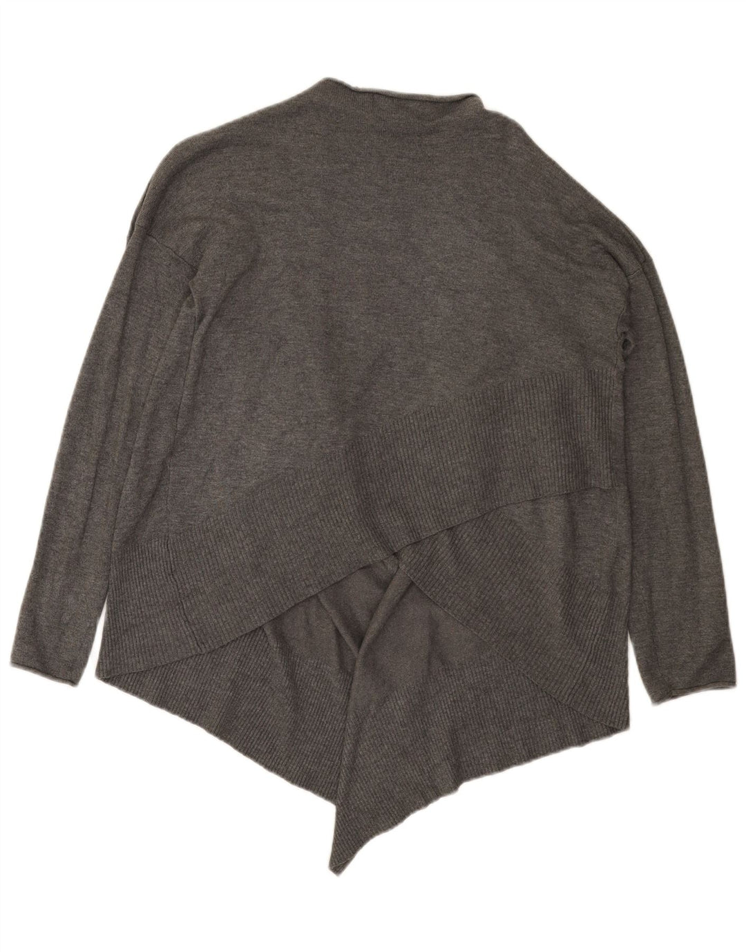Zara Femme Cardigan Ouvert Asymétrique Surdimensionné Pull UK 10 Petit Gris