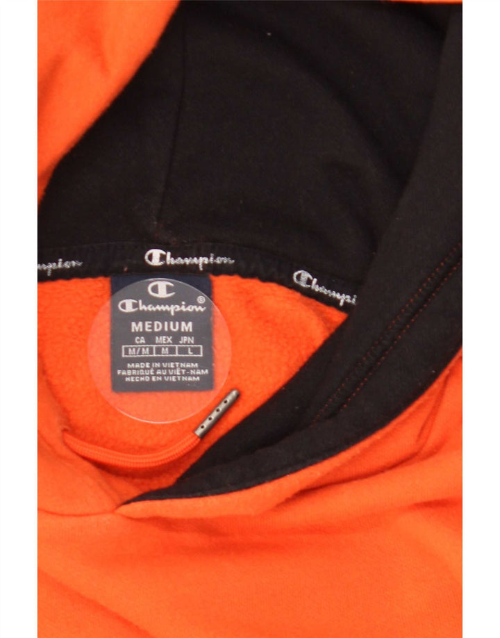 Champion Mens Graphic Hoodie Jumper Medium Orange