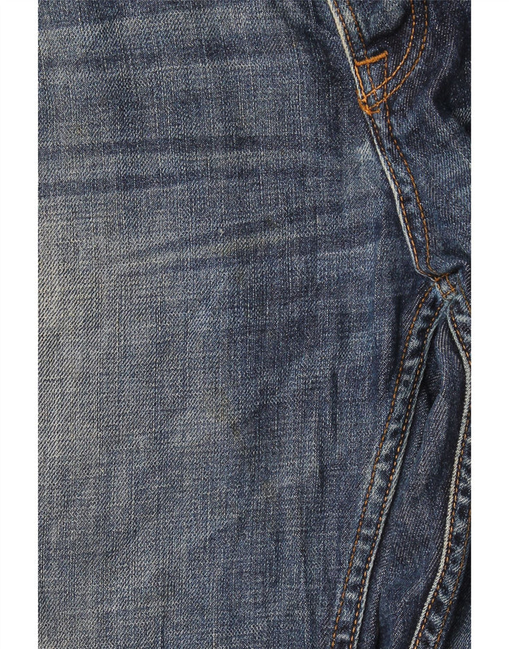 Zara Mens Distressed Straight Jeans EU 44 Large W34 L29 Navy Blue