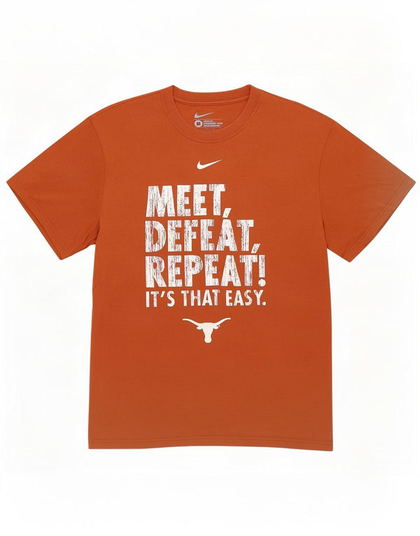 Nike Texas Longhorns Camiseta holgada con gráfico para Hombre, Parte Superior Naranja Mediana
