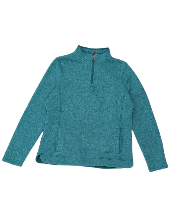 Weird Fish Womens Zip Neck Sweatshirt Jumper UK 12 Medium Blue Polyester