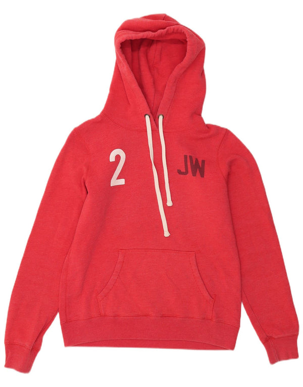 Jack Wills Grafisk hættetrøje til kvinder UK 12 Medium Rød Bomuld