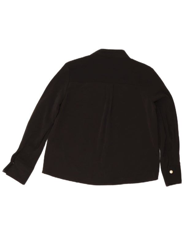 Zara Womens Long Sleeve Blouse Top UK 14 Medium Black Polyester