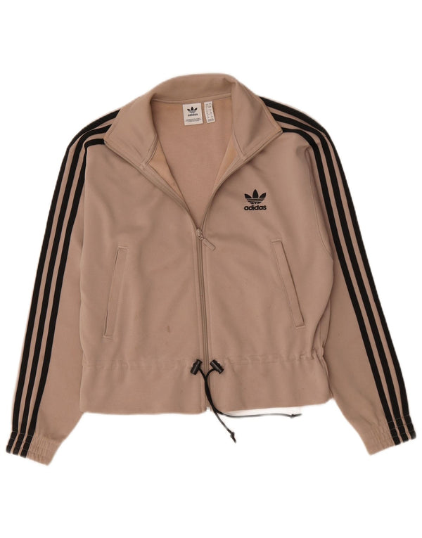 Adidas Womens Oversized træningsdragt Topjakke UK 8 Small Beige Polyester