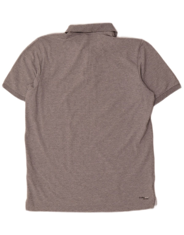 Polo Adidas Climalite da uomo grande in cotone grigio