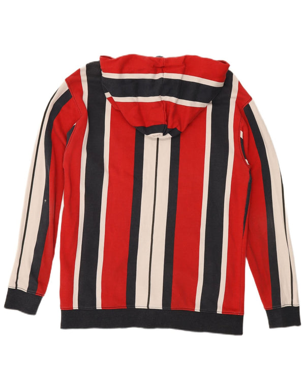 Tommy Hilfiger Mens Hoodie Jumper Medium Multicoloured Striped Cotton