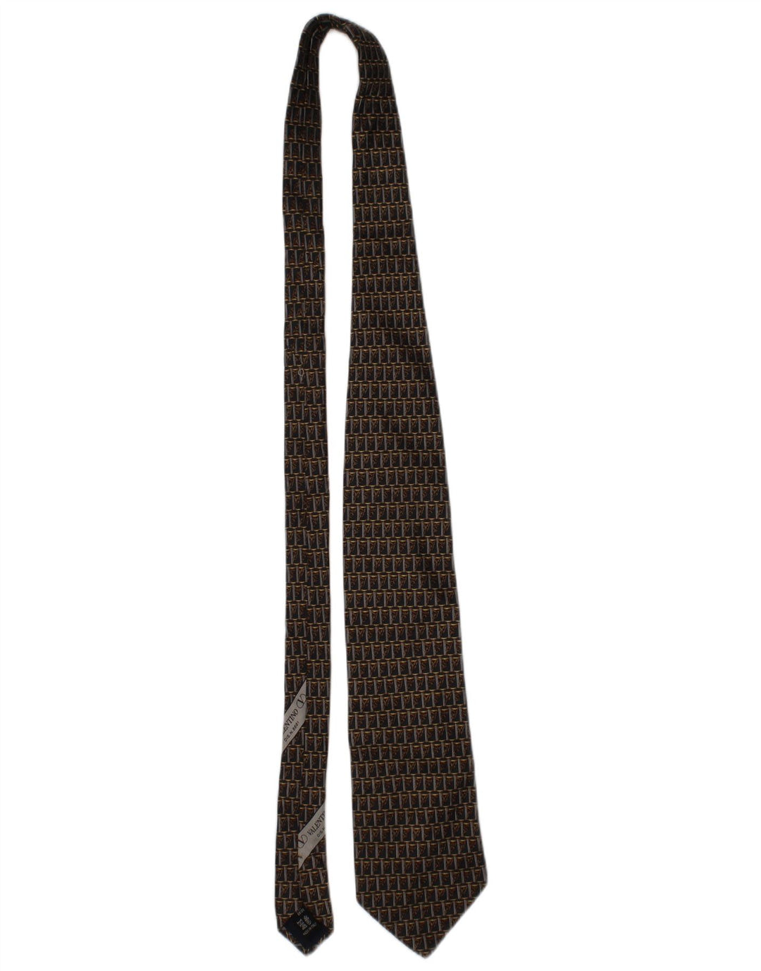 Valentino Herre Cravatte Slips One Size brun geometrisk silkedesigner