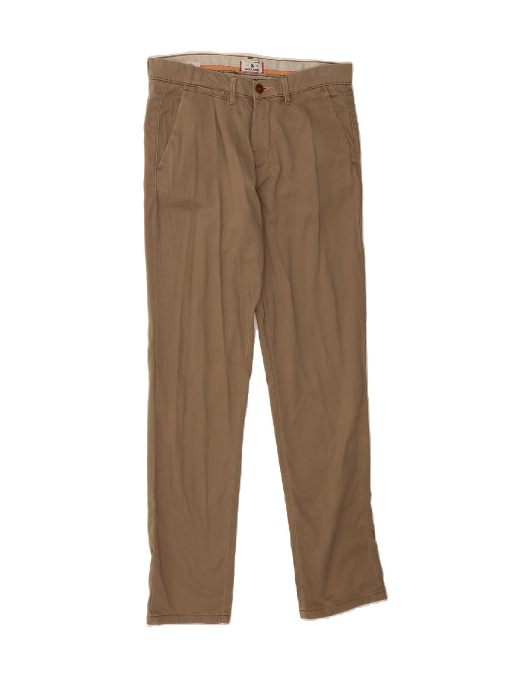 JACK & JONES Mens Slim Chino Trousers W30 L30 Brown Cotton Vintage Jack & Jones and Second-Hand Jack & Jones from Messina Hembry 