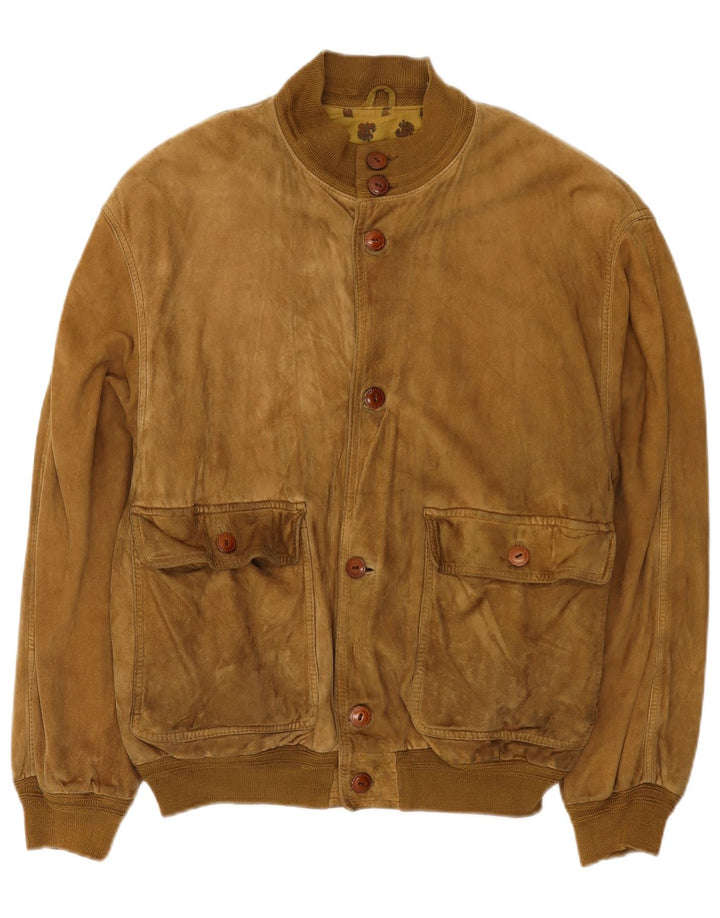Giubbotto bomber in pelle scamosciata da uomo Scout UK 40 Large Beige