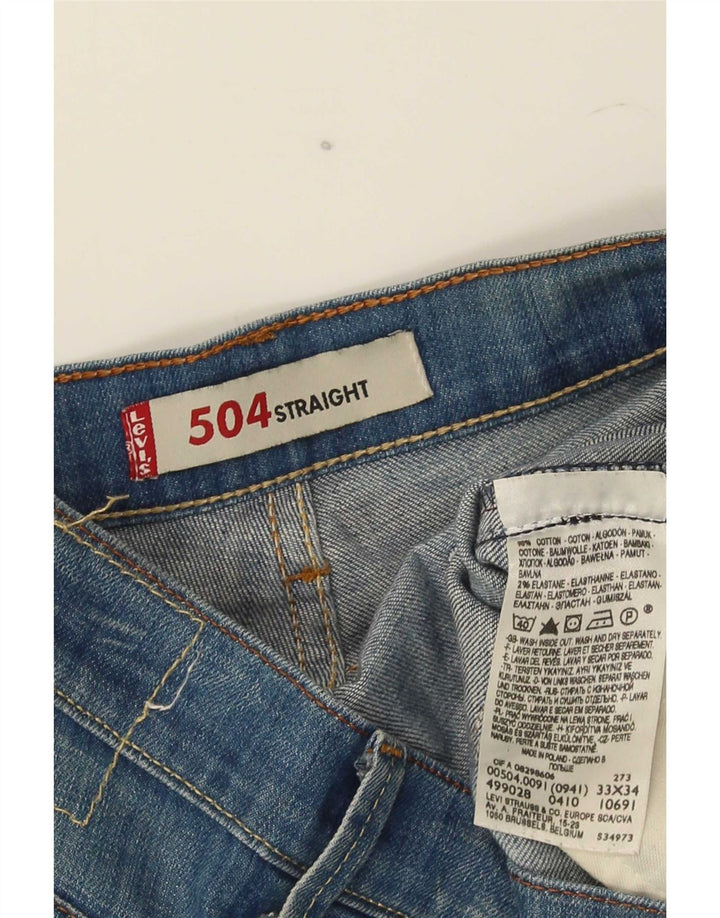 Levi's Herre 504 Straight Jeans W33 L34 Blå Bomuld