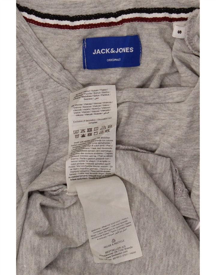 Jack & Jones Mens Graphic T-Shirt Top Small Grey Cotton