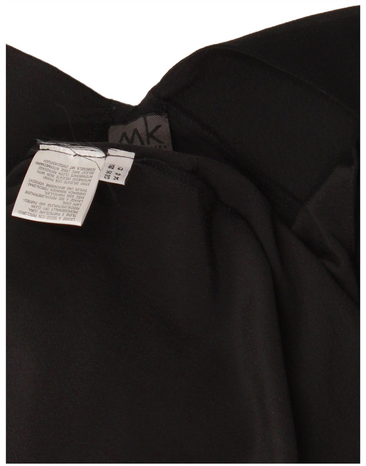 Maska Womens Sleeveless A-Line Dress UK 14 Medium  Black Silk