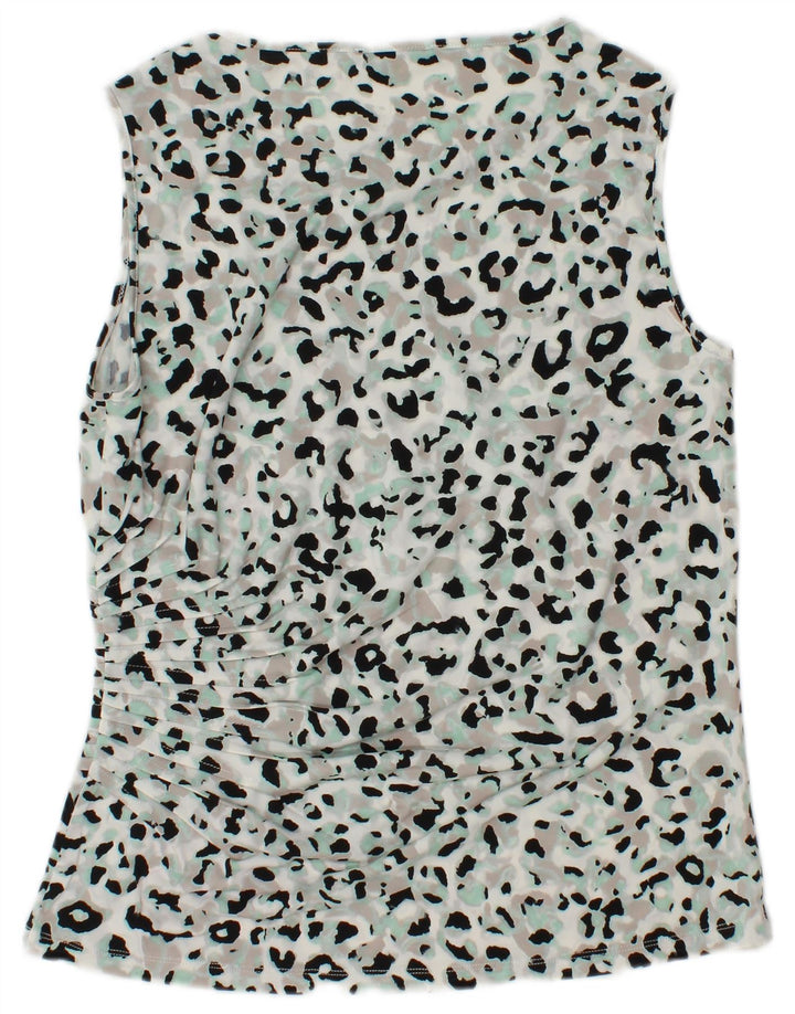 CALVIN KLEIN Womens Vest Top UK 12 Medium Multicoloured Animal Print