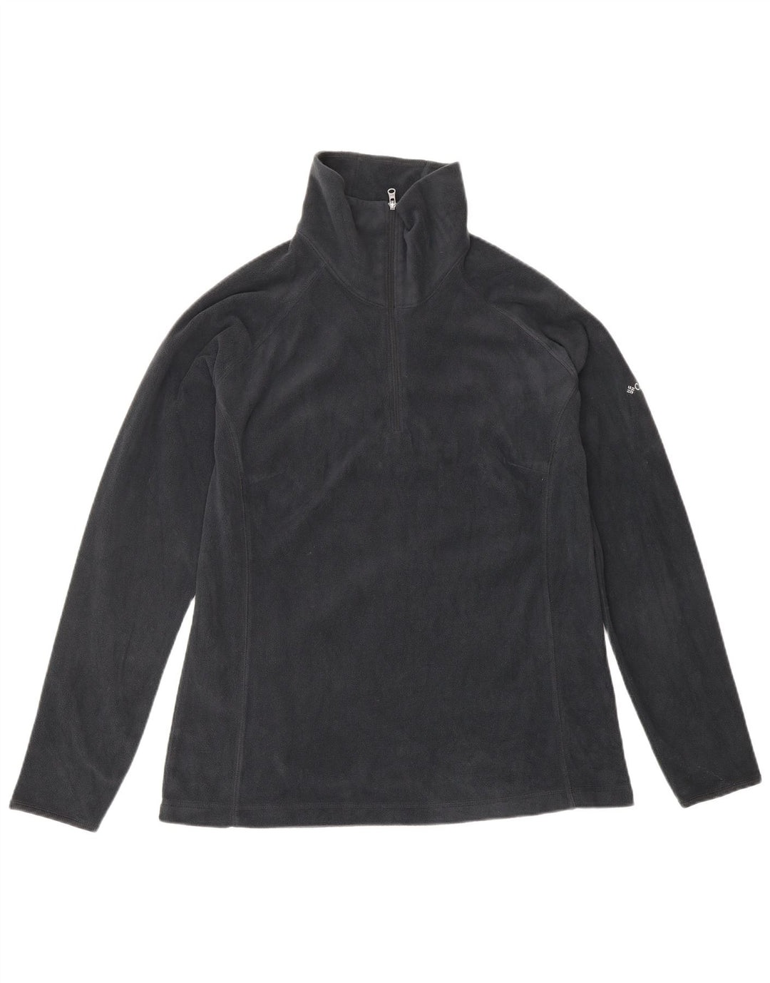 COLUMBIA Mens Zip Neck Fleece Jumper Large Navy Blue Polyester