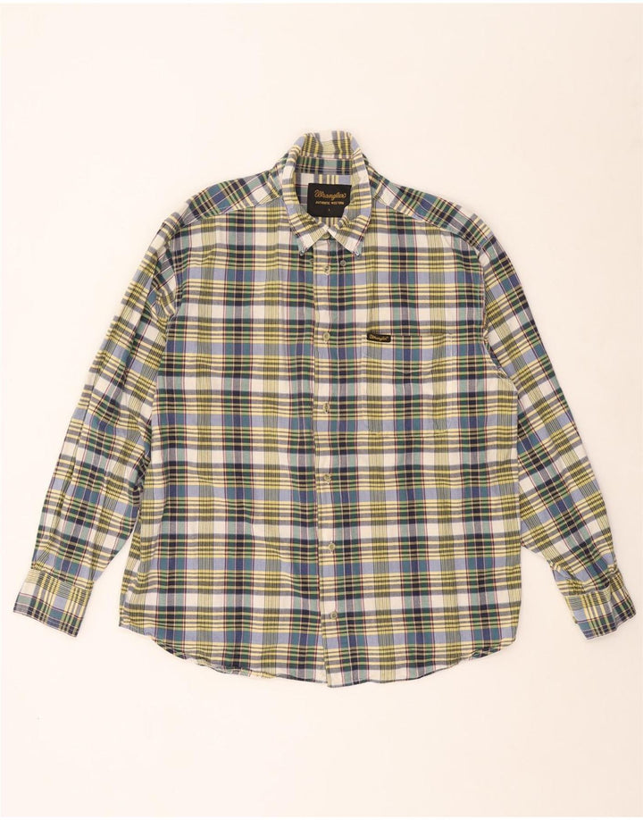 WRANGLER Mens Shirt Large Multicoloured Check Cotton