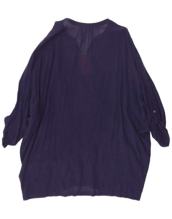 Monsoon Damen-Tunikakleid mit 3/4-Ärmeln, UK-Größe 40, Größe L, Marineblau, Viskose