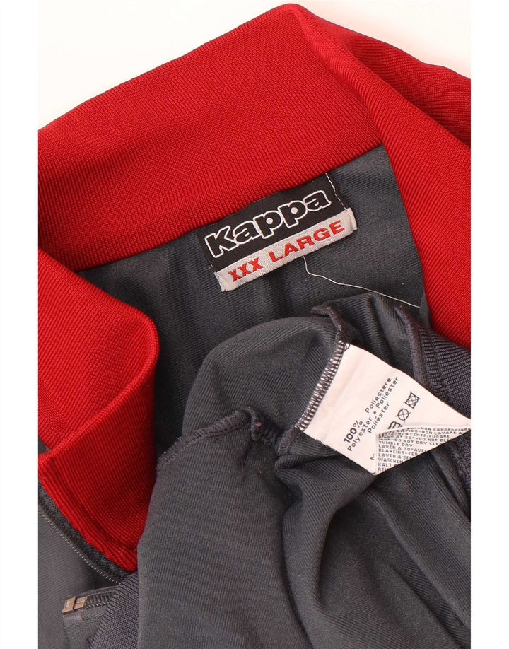 Kappa Veste de survêtement pour homme 3XL Gris Colorblock Polyester