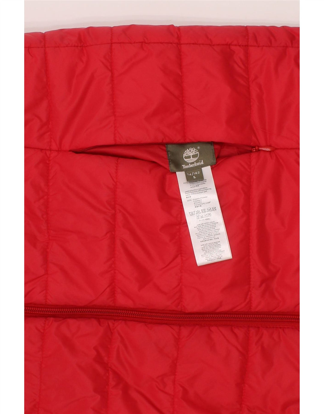 TIMBERLAND Boys Reversible Padded Gilet 13-14 Years Small Red Polyester Vintage Timberland and Second-Hand Timberland from Messina Hembry 