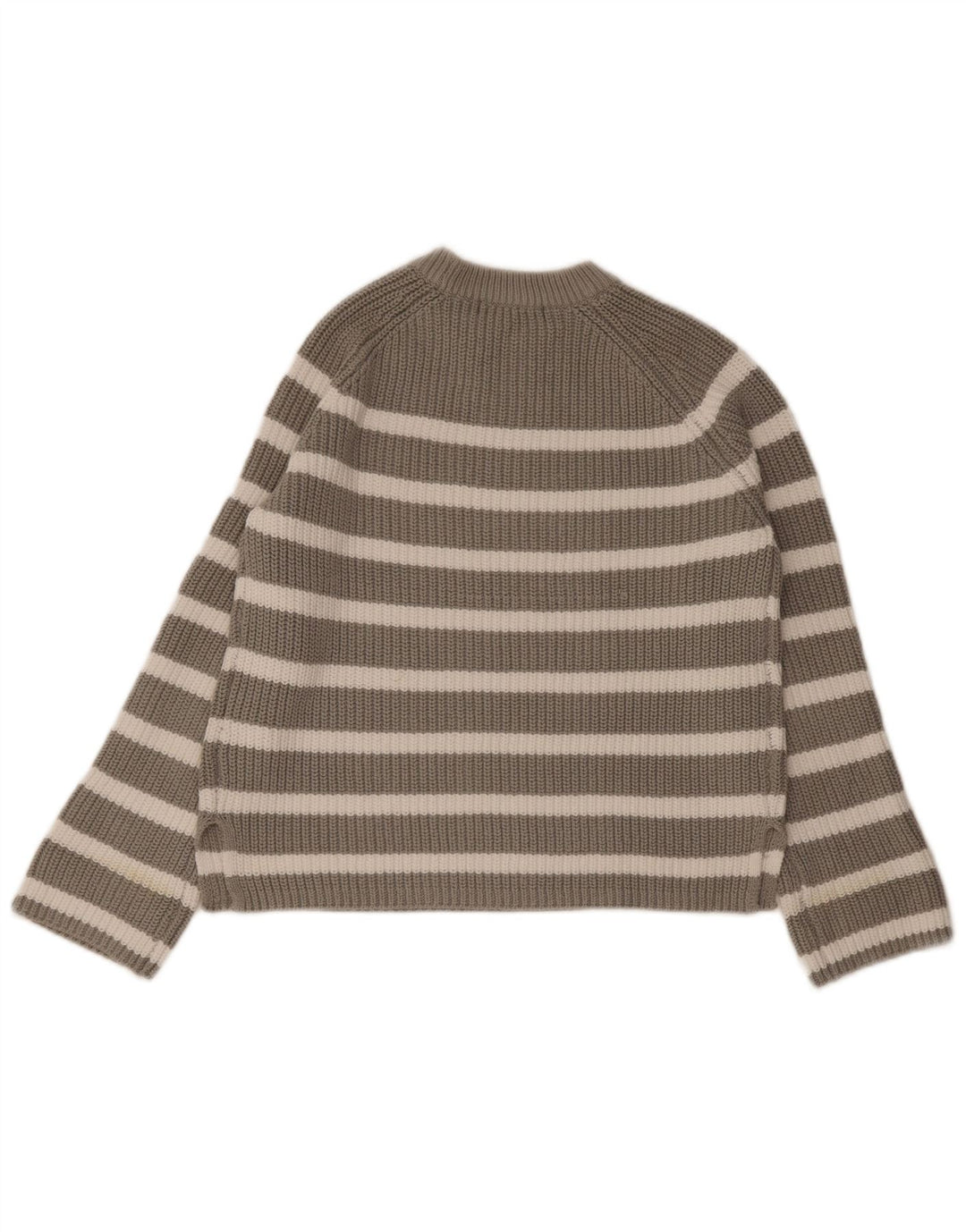 Marks & Spencer Womens Crew Neck Jumper Sweater UK 10 Small Grey Striped