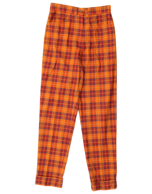 Jean Pierre Pantalon décontracté fuselé pour femme IT 40 Small W26 L28 Orange Plaid