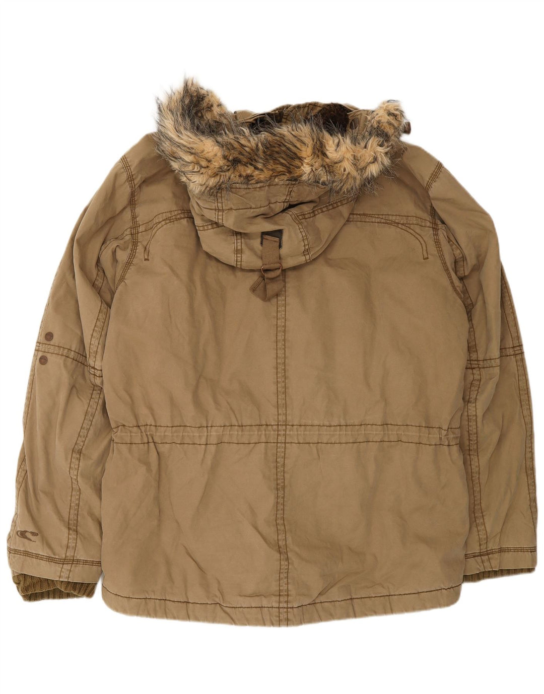 O'Neill Mens Hooded Utility Jacket UK 40 Large Beige Cotton