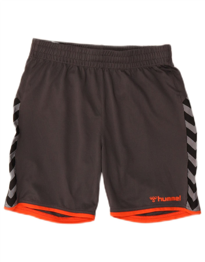 Hummel Boys Graphic Sport Shorts 13-14 Years Grey Colourblock Polyester