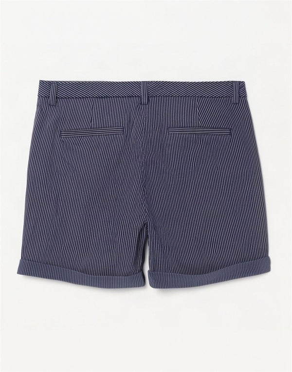 Marks & Spencer Womens Chino Shorts UK 14 Large W32 Navy Blue Pinstripe