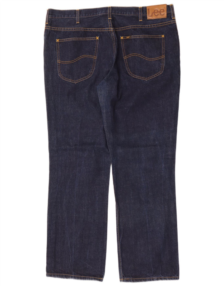 Lee Mens Brooklyn Straight Jeans W42 L32 Navy Blue Cotton