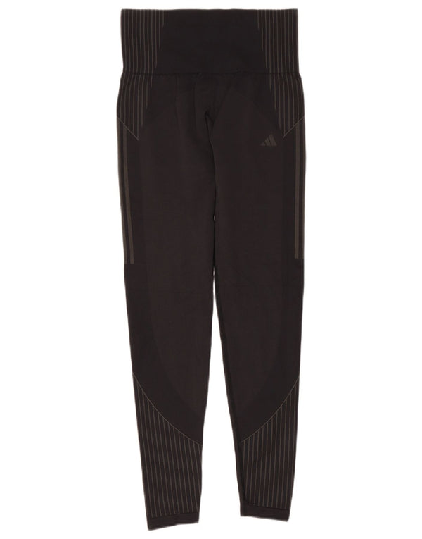 Leggings Adidas Aeroready da donna UK 8 Small Grigio gessato in poliammide