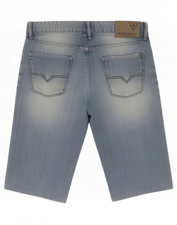 Guess Pantaloncini di jeans slim da uomo medi W31 in cotone blu