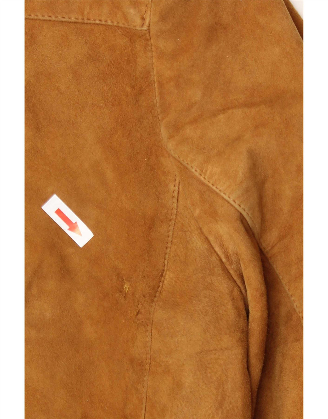 Vintage hombres ante bomber chaqueta IT 50 cuero beige medio