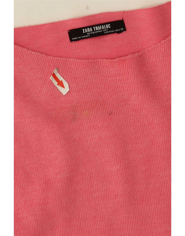 Zara Womens Oversized Top Long Sleeve UK 16 Large Pink Cotton