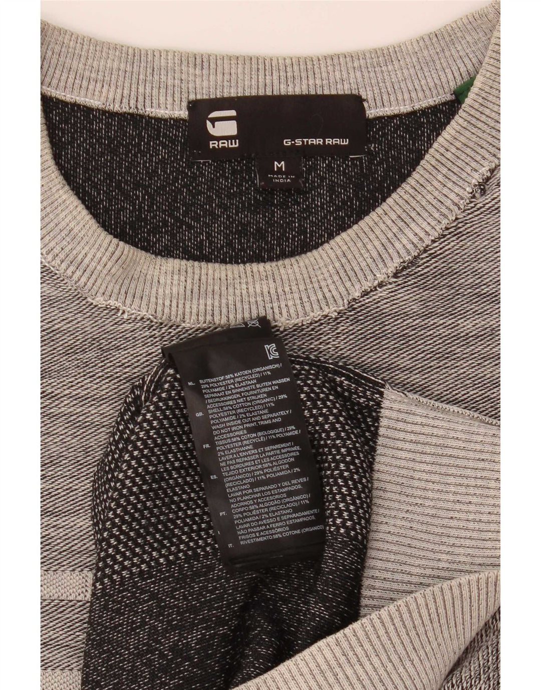 G-Star Herre grafisk sweatshirt Jumper Medium Grey Flecked Bomuld